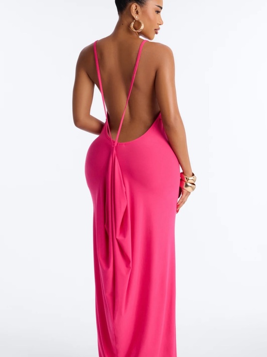 Fashion Nova Dresses & Skirts - Fashion Nova Fuchsia Backless Strappy Maxi Dress